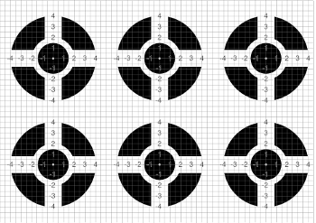 70 Cibles de Tir: 7 modèles de cible, Format A4